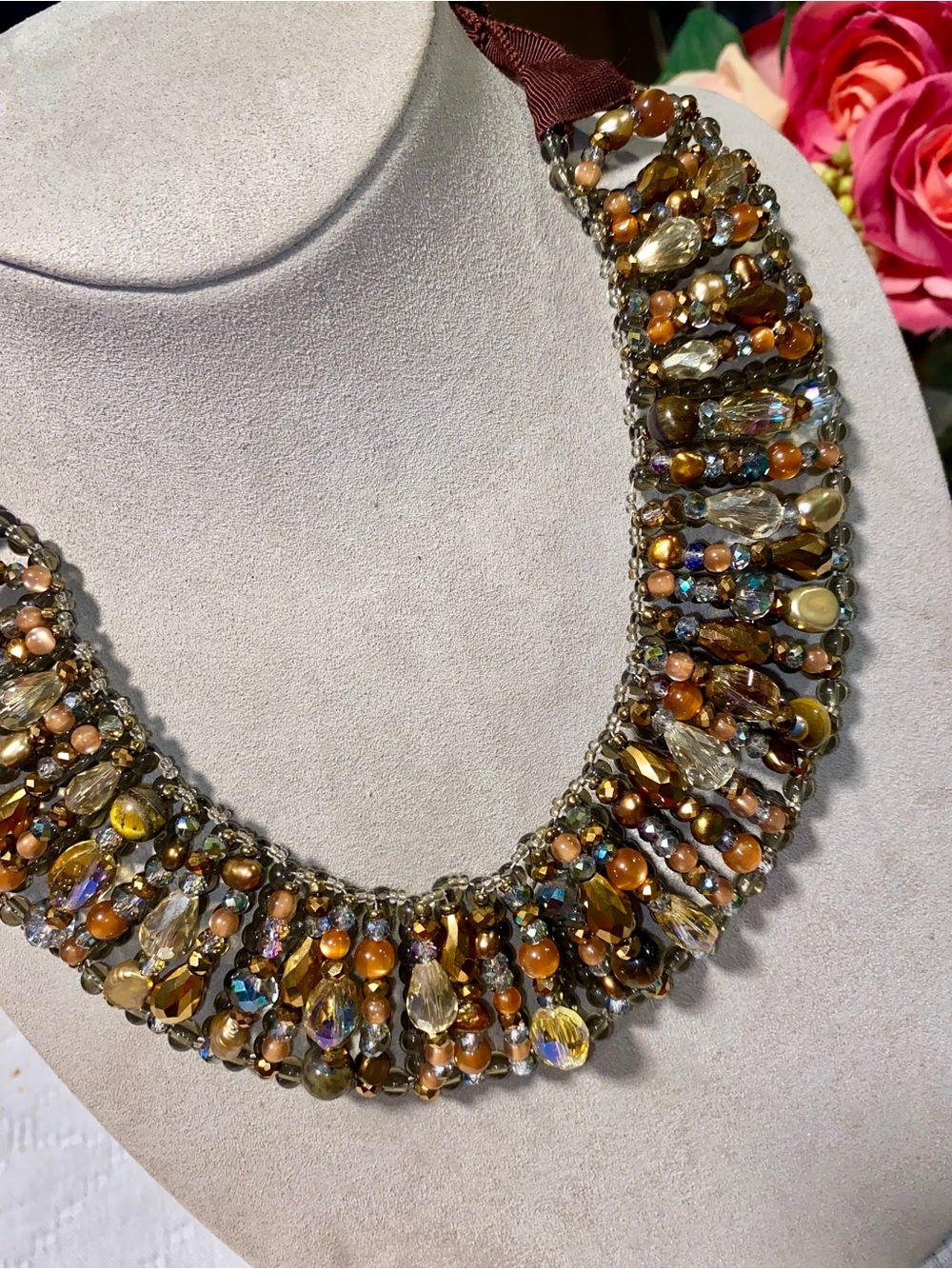 Talbots Beaded Statement Necklace